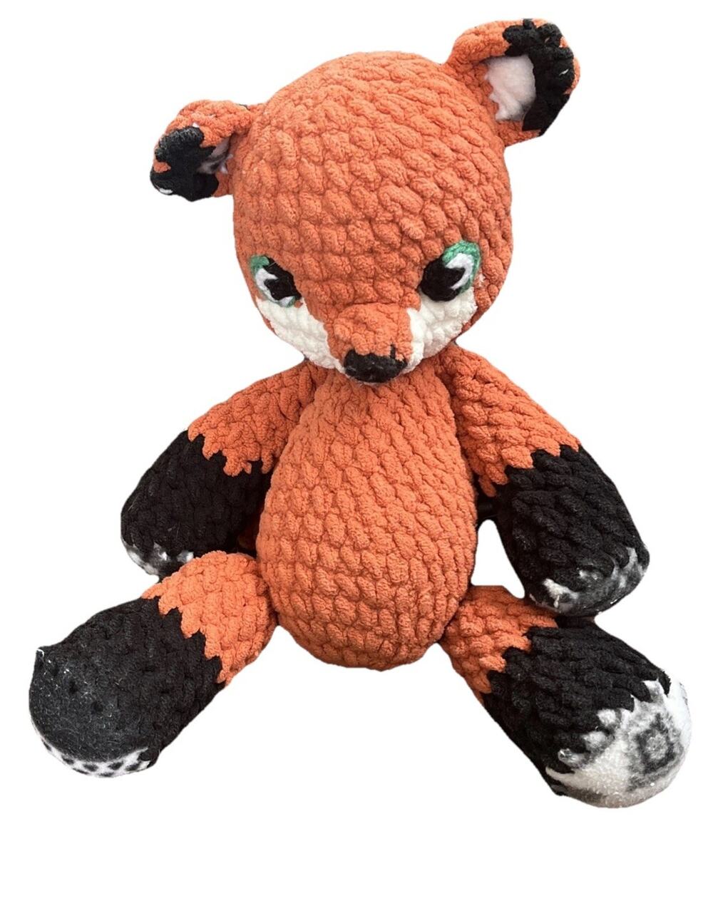 Crochet Stuffed Fox Plush Baby Toddler Comforter Large